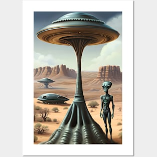 Alien Base Desert Posters and Art